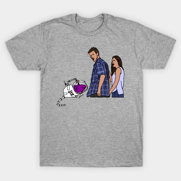 Distracted Boyfriend Space Rat T-Shirt by ellenhenryart